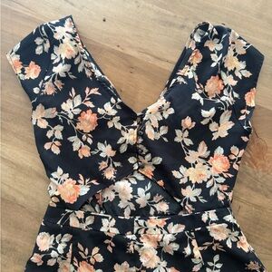 Floral Black Mini Dress